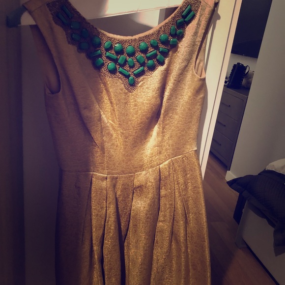 NWOT Gold Shoshanna Dress - Picture 1 of 3